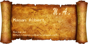 Masan Albert névjegykártya